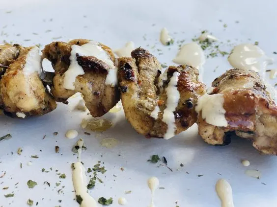 Chicken thighs on a skewer recipe photo 2