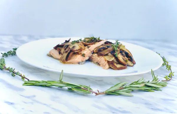 Trout Fish with mushrooms